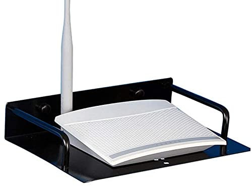 KAXGU Floating Entertainment Center Media Console Floating Cabinet Game Console Router DVD Shelves Wall Mount Player Stand Rack Aluminum Router Holder Tv Box Shelf/Black/L