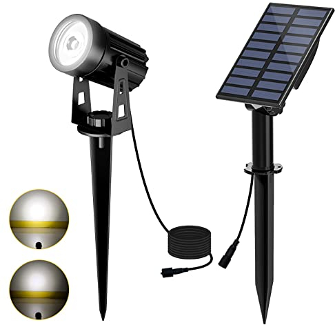 T-SUN Solar Gartenleuchten, 2-in-1 Wasserdicht Drahtlos Outdoor Wandleuchte, 2 Beleuchtungsmodi, Sicherheitsbeleuchtung für Hof, Rasen, Wege, Auffahrt, Terrasse.(6000K Kaltweiß), 6000k White, TS-S42
