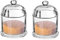SOLAVIA Glass Sugar Bowl with Glass Lid Set of 2 Clear Transparent Sugar Canisters for Spice Coffee Oil Tea Seasoning Bowl for Home and Kitchen 200ml Set