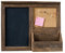Tableau D'affichage Combiné en Liège avec Tableau Noir, Cadre en Bois Brun Rustique, Organisateur Mural De Ferme, Tableau Mémo pour La Cuisine du Porche D'entrée