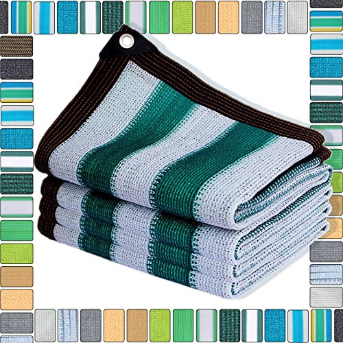 SDLLG Filet d'ombrage avec œillets - Vert - E - 3 x 4 m - Voile d'ombrage à 90% - en polyéthylène Haute densité - Respirant, rafraîchissant - Filet de Protection Contre Le Vent - pour Balcon