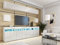 BROMARKT Premium Wohnwand Wohnzimmer Set 6 Teile - Wohnzimmer Schrank - Wohnzimmer Möbel mit Kommode - Wohnwand Modern - Wohnzimmerschrank Komplett Möbel - Hochglanz Weiß