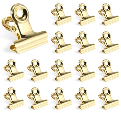 Thgtao Gold Klammern, 60 Stück Kleine Goldene Clips für Bilder, Fotos, Küche, Büro - Binder und Bulldog Clips Pack (Gold)