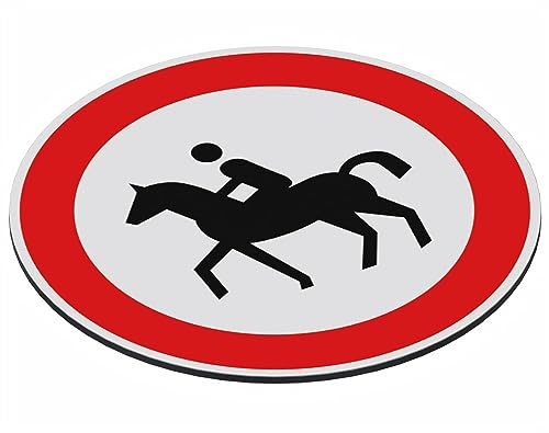 SCHILDER Systeme Verbotsschild – Reiten verboten – 3mm Aluminium-Dibond-Schild - 20cm ⌀ – Wasserfest und Witterungsbeständig für den Innen- und Außenbereich – 100% Made in Austria