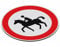 SCHILDER Systeme Verbotsschild – Reiten verboten – 3mm Aluminium-Dibond-Schild - 20cm ⌀ – Wasserfest und Witterungsbeständig für den Innen- und Außenbereich – 100% Made in Austria