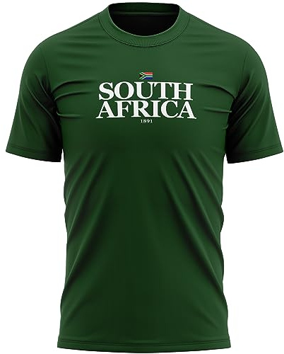 South Africa 1891 Herren-T-Shirt, Retro-Rugby-Fußball-Fans, Welt-T-Shirt, wald, XXL