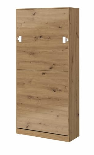 Kaiser Möbel Index Schrankbett, Wandklappbett, Vertical mit Matratze, Schlafzimmer, Jugenzimmer, Modern Design, Eiche