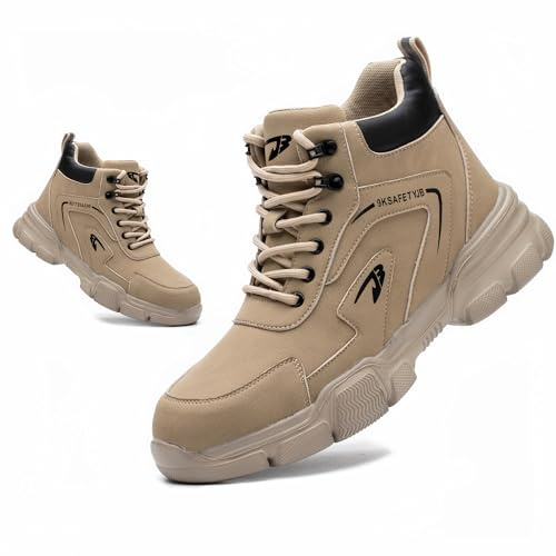 ZSDZSZ Steel Toe Cap Boots Mens Waterproof Safety Boots Women Lightweight Safety Trainers Non Slip Work Boots