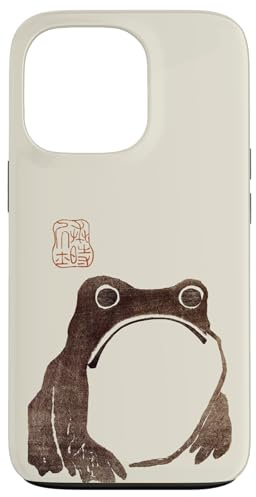 Grumpy Japanese Frog Cute Cottagecore Frogie Case for iPhone 13 Pro