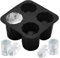 Budstfee Ice Shot Glass Mold, Silicone Shot Glass Mold, 4 Cavities Round Ice Shot Glass Mold, Reusable Non-stick Chocolate Cup Mold Holds 1oz Each for Freezer Cocktail Whiskey, Shot Molds Silicone