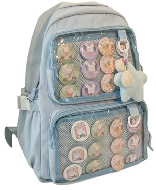 Kawaii-Rucksack, Pin-Display-Rucksack mit Einsätzen for Pins, süßer Rucksack for Mädchen, Frauen und Männer, Rucksack mit Einsätzen for die Schule, Tagesrucksack, Itabag, Wandertagesrucksack, Tasche f