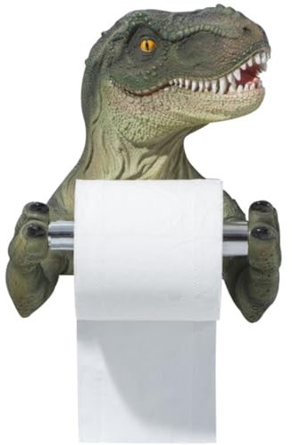 Klopapierhalter Ohne Bohren Toilettenpapierhalter Mit Cartoon-Dinosaurier, Klopapierhalter Ohne Lochung, Fein Geschnitzter Klopapier Halterung, Mit Elastischer Stange