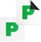 Pack of 2 Green P Plates Magnetic for New Drivers Car Magnectic Stickers For New Pass Drivers