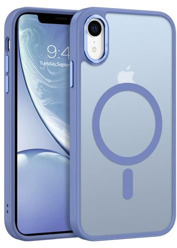 GUAGUA Magnetic for iPhone XR Phone Cases, iPhone XR Case [Compatible with MagSafe] [Military Grade Protection] Translucent Matte Back Slim Shockproof Anti-Scratch Phone Cover 6.1-Inch, Blue