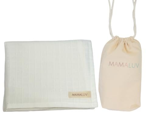 MAMALUV Muslin Swaddle, 100% Baumwolle Musselin Tuch Wickeltuch Baby, Weich und Atmungsaktiv Musselin Decke für Empfindliche Babyhaut, Waschbar bei 30°C, Unisex, weiß, 80x90 cm