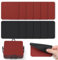 Myir JUN Untersetzer Gläser 12er Viereckige Glas Untersetzer Set 10cm Doppelseitige Untersetzer Teller Wasserfeste rutschfeste Untersetzer mit Untersetzerhaltern(Rot Schwarz)