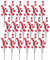 COLMOXY Künstliche Stechpalmen-Rote Beerenstiele, 17,8 cm, rote Beeren, Stechpalmen-Zweige für Weihnachtsbaumschmuck, Basteln, Weihnachtsschmuck, Hochzeit, Urlaub, Heimdekoration, 18 Stück