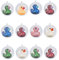 12pcs Rubber Duck Christmas Ornaments, Christmas Tree Decorations, 2024 New Funny Duck Toy Ornament, Fillable Christmas Balls, Christmas Tree Baubles For Kids Boys Girls