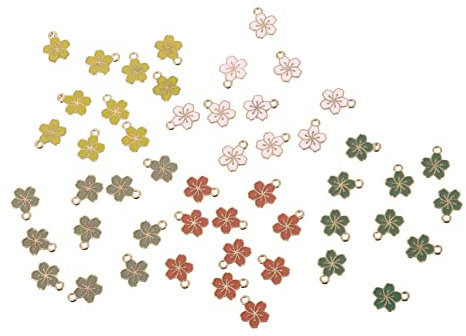 IWOWHERO 50pcs Cherry Accessories Enamel Charms Necklace Pendant Nail Charm Phone Case Charm Charms for Nails Sunflower Charms Cherry Ornament Dainty Charms Zinc Alloy