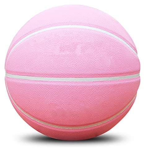 Sporting Goods Ballon De Basketball pour Homme, Femme, Jeunesse, Basket-Ball Professionnel Taille 7 Et Taille 6 Taille 5 Conçu pour Les Jeux De Basket Ball intérieur Et extérieur (Rose, Taille 5)