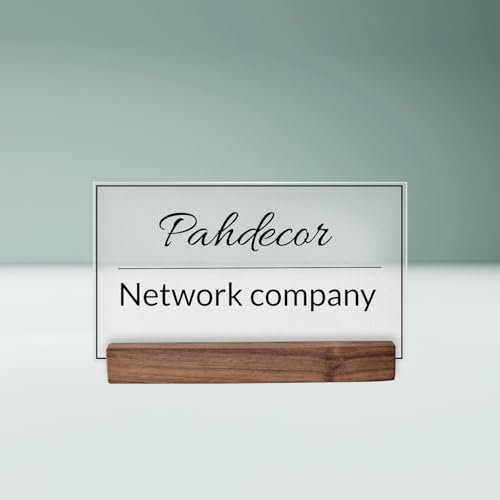 Pahdecor Plaque nominative de bureau personnalisée en acrylique givré - Plaque nominative gravée pour bureau et porte, décoration de bureau, cadeau pour nouvel emploi, enseignant (givrée)