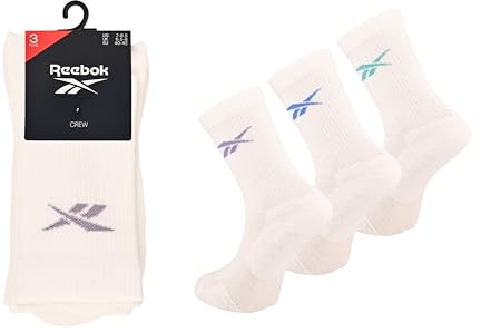 Reebok Hohe Socken Unisex – Bequem, atmungsaktiv, für Sport, Fitness, Yoga, Laufen oder Alltag, maschinenwaschbar, 3 Paar, Größe 40-42, Dusk