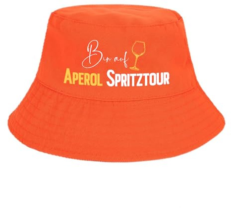 FloralGrace Aperol Hut, Aperol Spritz Hat,Fischerhut Anglerhut Orange, Aperol Spritz Kostüm, Bucket Hat Herren, Aperol Accessoires, Anglerhut, Bierhut fur Aperol Geschenk