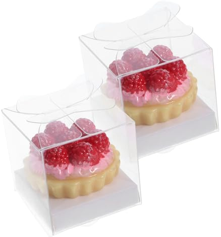 Hemobllo 2 Stück Miniatur Kuchenmodell Künstliche Erdbeer Geburtstagstorte mit Box Puppenhaus Dekoration Leichtes Bruchsicheres Dessert Requisit für Fotografie und Miniatur Küchen
