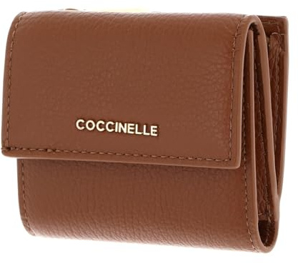 Coccinelle Leder Geldbörse Metallic Soft Wallet Grained Leather Cognac braun