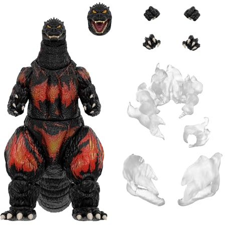 Super7 ULTIMATES! Toho HeiSei Burning Godzilla - 8 Toho Godzilla Action Figure with Accessories - Classic Movie Collectibles and Retro Toys
