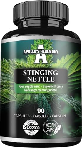 Brännässla 500 mg – högstyrkeextrakt DER 4:1, 90 veganska kapslar, 3 månaders tillgång, örtbaserat tillskott för hjärt-kärlhälsa – från Apollo’s Hegemony