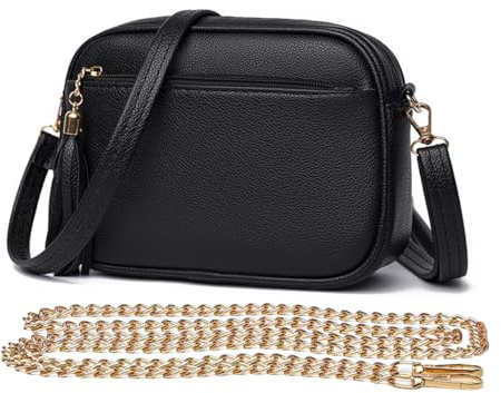 Vpoofree Cross Body Bag Women Small Crossbody Purse Black Trendy Shoulder Handbag with Coin Purse for Ladies Girls Travel Shopping Work Daily Use