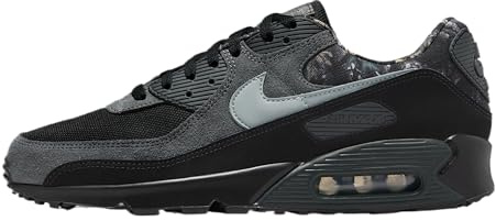 Nike Air Max 90 Herrenschuhe (Black/Dark Smoke Grey/Metallic Cool Grey), Schwarz/Dunkelrauchgrau/Metallic Cool Grey, 10.5