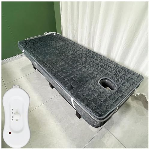 Couverture Chauffante De Massage, Surmatelas pour Table De Salon De Beauté, Housse Chauffante Électrique pour Table De Massage, pour en Hôtel ou en Salon De Beauté.,180cm Without Holes