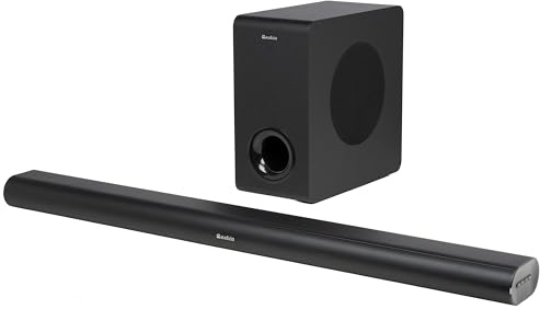 Audizio SB96WS 2.1 TV Soundbar System with Wireless Subwoofer, 180W Bluetooth Soundbar for TV, HDMI ARC, Optical and AUX, Wall Mounted Soundbar for Home Audio