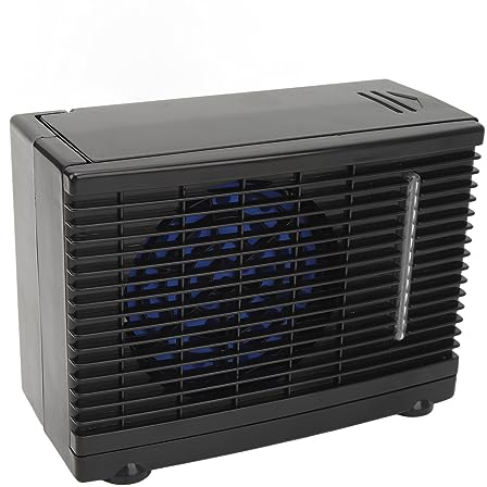 Rengue Enfriador de Aire Portátil para Automóvil, Mini Ventilador de Aire Acondicionado de 12 V Ajustable de 2 Velocidades con Tapete Antideslizante y Ranura para Agua Helada,