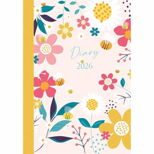 Contemporary Flowers A6 Diary 2026, General Diaries, Week To View, Gift