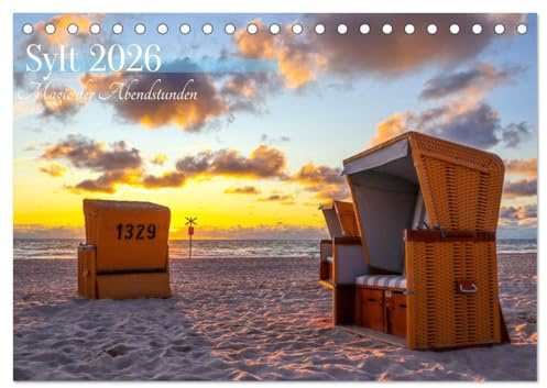 Sylt - Magie der Abendstunden (Tischkalender 2026 DIN A5 quer), CALVENDO Monatskalender: Zauberhafte Impressionen der Insel Sylt in den Abenstunden (CALVENDO Natur)