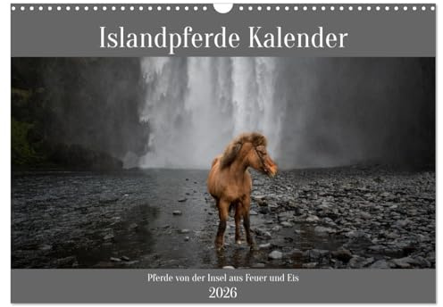 Islandpferde Kalender - Pferde von der Insel aus Feuer und Eis (Wandkalender 2026 DIN A3 quer), CALVENDO Monatskalender: Islandpferde in ihrer natürlichen Umgebung (CALVENDO Tiere)