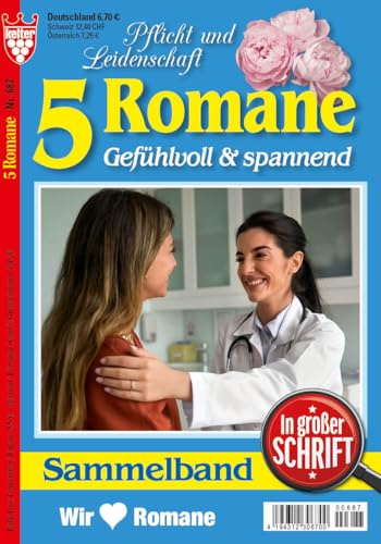 Sammelband 5 Romane Gefühlvoll & spannend in großer Schrift blau Nr. 687 VDZ43123 : 5 x KELTER Arztromane im Sammelband, 320 Seiten, alle 4 Wochen neu!