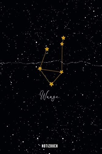 Notizbuch Waage: Sternzeichen Buch - Astrologie Notizheft - Waagen Tagebuch - Libra Geschenk - gepunktet (dot grid) - 120 Seiten - ca. A5 - mit Softcover
