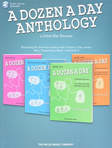 A Dozen A Day Anthology (Mini, Preparatory, 1, and 2 Books) - Beginner Piano Book for Kids & Teachers - Piano Lesson Book with Exercises Before Practice - Kids Piano Book + Online Orchestrated Files