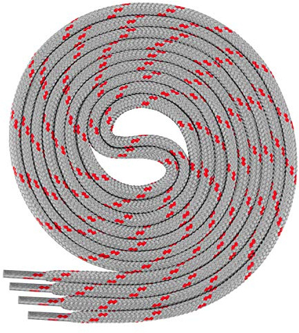 Di Ficchiano Schnürsenkel rund Polyester Grau/Rot 170 cm 1 Paar