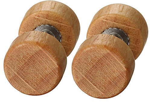 JewelryWe Holz Fake Plug Ohrstecker: 8mm Braun Edelstahl Rund Kreis Ohrringe Holz Fake Ohr Plugs Cheater Tunnel Gauges Piercing Vintage Ohrschmuck Modeschmuck für Damen Herren