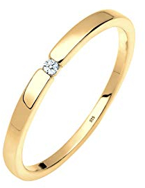 Elli DIAMONDS Ring Women Engagement Ring Classic with Diamond (0.015 ct.) in 925 Sterling Silver