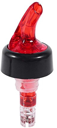 DEWIN Automatic Measured Liquor Bottle Pourer, 50ml Shot Measure Measures for Spirits Plastic Bottle Pourer Measuring Drink Red Wine Liquor Dispenser Shot (Red)