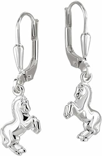 Tiwoca® Jewellery Mädchen Pferd Ohrring Brisur - Echt Silber, Nickelfrei, inkl. hochwertigem Schmucketui & Gratis Schmuckpoliertuch - Tolle Geschenke für Mädchen!