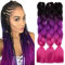 TESS 60 cm Meches pour Tresses Africaine Noir/Pourpre/Rose Meche Cheveux 100g/pièce Tresse Cheveux 1 Pièces Rajout Meches Pour Tresses Africaine (Noir/Pourpre/Rose-1paquet)