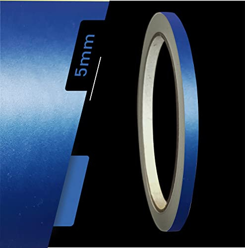 Zierstreifen blau metallic matt in 5 mm Breite und 10 m Länge für Auto Boot Jetski Modellbau Klebeband Aufkleber Folie Dekorstreifen