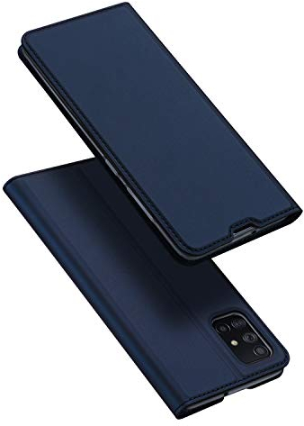 DUX DUCIS Hülle für Samsung Galaxy A71, Leder Klappbar Handyhülle Schutzhülle Tasche Case mit [Kartenfach] [Standfunktion] [Magnetisch] für Samsung Galaxy A71 (Blau)